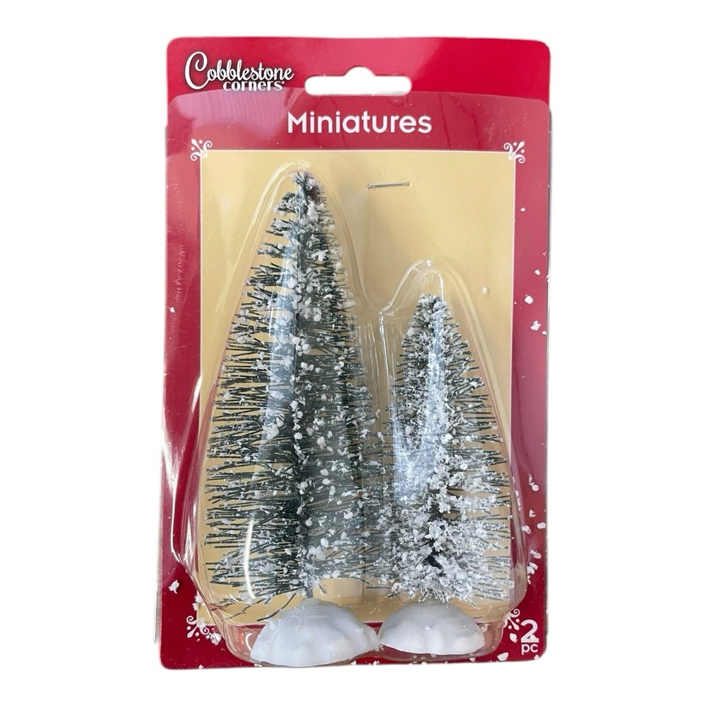 Cobblestone Corners Miniatures 2‎ Piece Christmas Tree Set